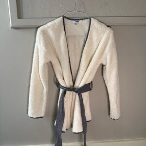 Sonoma Cream and Gray Fleece Cardigan